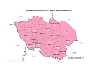 So viele aktive Covid-!9-Fälle gibt es in den Kommunen. Grafik: Liesa Stadler/Landkreis Regen