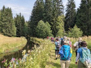 Der letztjährige Arberland-Wanderstammtisch auf dem Flusswanderweg. Foto: Johann Wenzl / Landratsamt Regen  