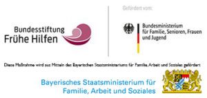 Logo Bundesstiftung Frühe Hilfen, Bundesministerium für Familie, Senioren, Frauen und Jugend