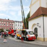 Das Impfmobil machte am Stadtplatz in Viechtach halt. Foto: Langer/Landkreis Regen