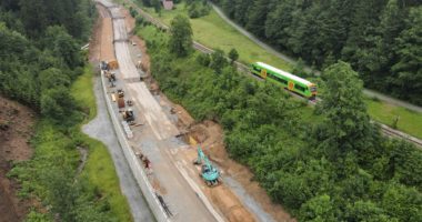 Unser Bild zeigt die Baustelle der Bundesstraße 11. Foto: Süß, Staatliches Bauamt