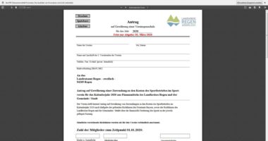 Die Anträge gibt es auf der Landkkreishomepage im Internet unter: http://www.landkreis-regen.de/sportfoerderung/. Screenshot: Langer/Landkreis Regen