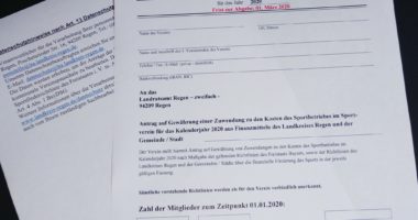 So sieht der Antrag zur Förderung durch den Landkreis aus. Vereine, die keine Anträge stellen, lassen sich möglicherweise eine Förderung entgehen. Foto: Langer/Landkreis Regen